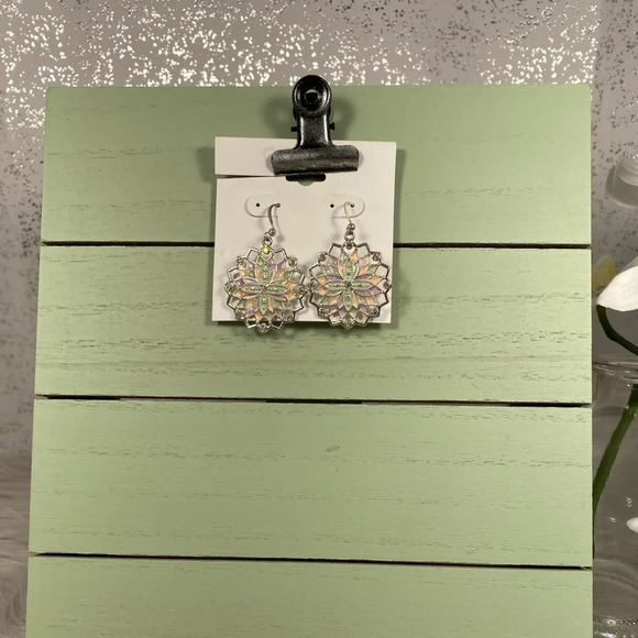 🆕 Color Brand Silver Geometric Dangle Earrings - Picture 3 of 5